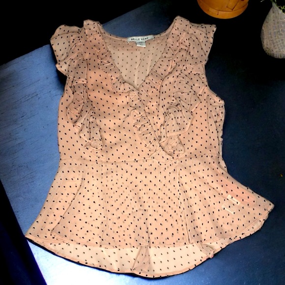 BELLE VERE Women’s polka dot tank with ruffles- Medium - Picture 4 of 6